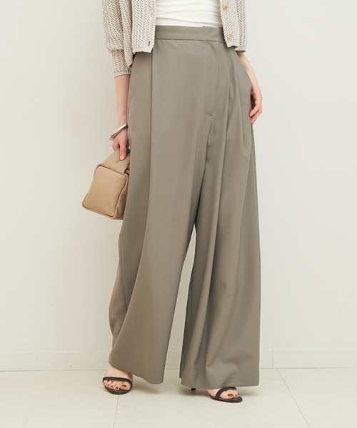 plage（プラージュ）の「【R’IAM】WRAP パンツ NEW（スラックス・レディース・チャコールグレー/ブラック・34/36/38）」の12枚目の写真