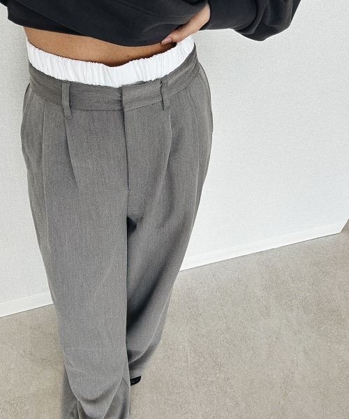 esutoreja(エストレジャ)の「デザインワイドスラックス(スラックス・レディース・グレー/ブラック/アイボリー・FREE)」の3枚目の写真