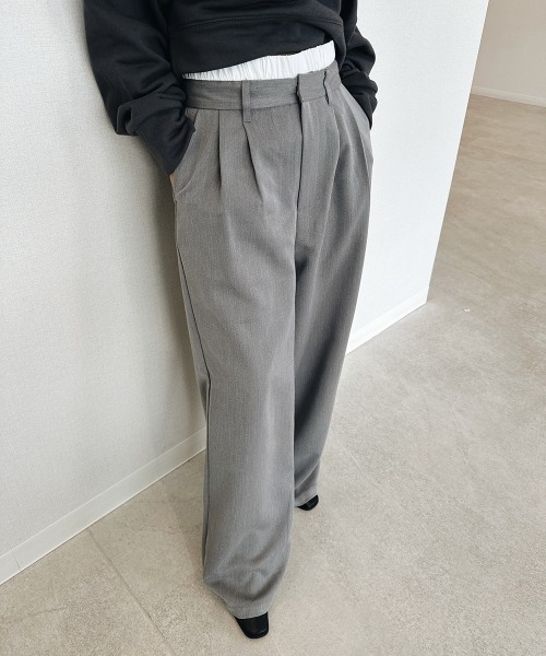 esutoreja(エストレジャ)の「デザインワイドスラックス(スラックス・レディース・グレー/ブラック/アイボリー・FREE)」の5枚目の写真