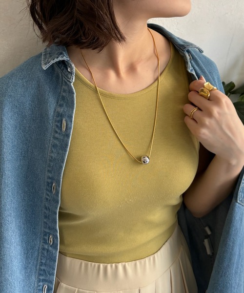 DouDou（ドゥドゥ）の「メタルスライダーネックレス（ネックレス・レディース・シルバー/ゴールド・FREE）」の2枚目の写真