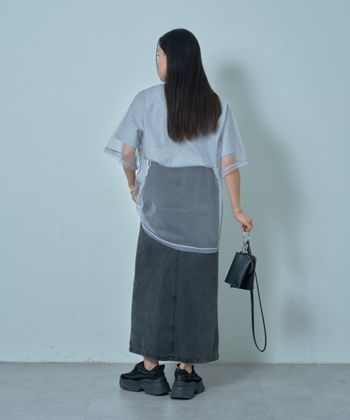 COLONY 2139（コロニートゥーワンスリーナイン）の「3WAYチュールレイヤードBIGTシャツ（Tシャツ/カットソー・レディース・ブラック/オフホワイト/グレー・FREE）」の20枚目の写真