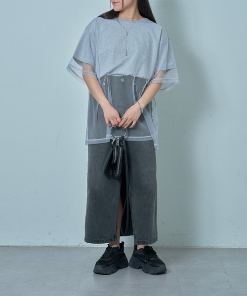 COLONY 2139（コロニートゥーワンスリーナイン）の「3WAYチュールレイヤードBIGTシャツ（Tシャツ/カットソー・レディース・ブラック/オフホワイト/グレー・FREE）」の21枚目の写真