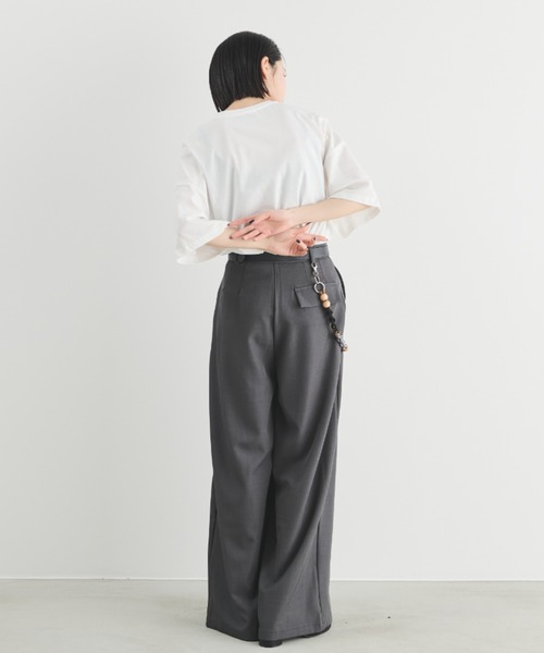 MERLOT（メルロー）の「相良刺繍＆ロゴプリント BIG T（Tシャツ/カットソー・レディース・ホワイト/ネイビー/グレー・FREE）」の9枚目の写真