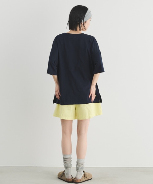 MERLOT（メルロー）の「相良刺繍＆ロゴプリント BIG T（Tシャツ/カットソー・レディース・ホワイト/ネイビー/グレー・FREE）」の17枚目の写真