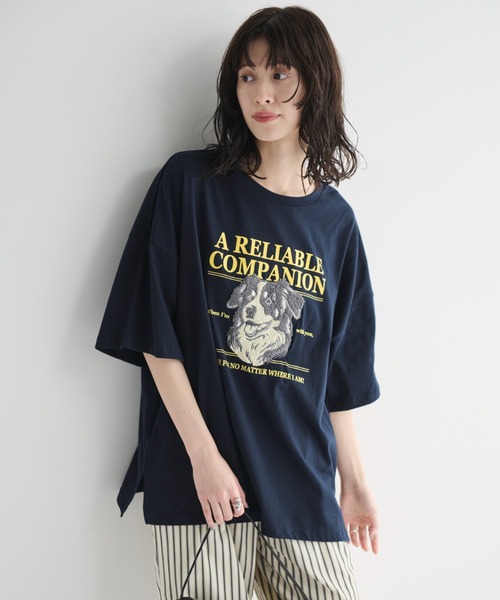 相良刺繍＆ロゴプリント BIG T（Tシャツ/カットソー）｜MERLOT