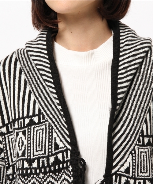 koe（コエ）の「ノマド柄ニットコート（その他アウター・レディース・ブラック・FREE）」の5枚目の写真