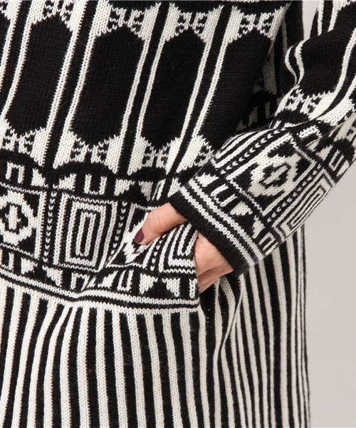 koe（コエ）の「ノマド柄ニットコート（その他アウター・レディース・ブラック・FREE）」の7枚目の写真