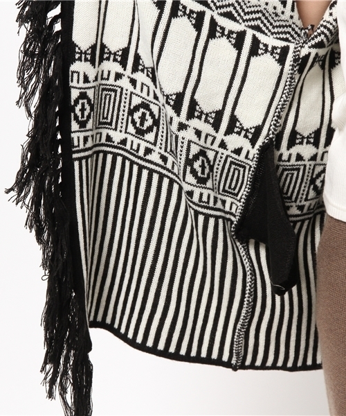 koe（コエ）の「ノマド柄ニットコート（その他アウター・レディース・ブラック・FREE）」の9枚目の写真