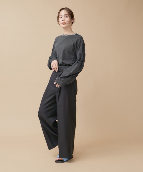 le cercle ADAM ET ROPE'(ルセルクルアダムエロペ)の「ビジューピグメントTシャツ(Tシャツ/カットソー・レディース・ブラック系その他/オフホワイト/ライトグリーン・FREE)」の7枚目の写真