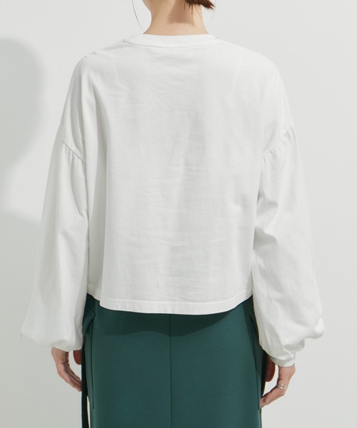 le cercle ADAM ET ROPE'(ルセルクルアダムエロペ)の「ビジューピグメントTシャツ(Tシャツ/カットソー・レディース・ブラック系その他/オフホワイト/ライトグリーン・FREE)」の14枚目の写真