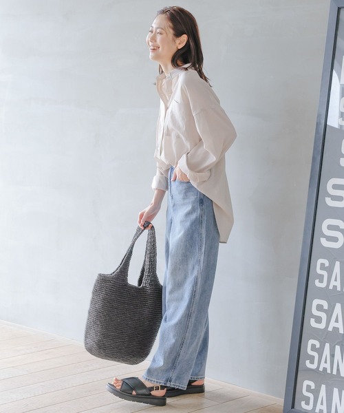 GLOBAL WORK（グローバルワーク）の「雑材ペーパーショルダー/109228（ショルダーバッグ・レディース・カーキ/ベージュ/ブラック・ONE SIZE）」の4枚目の写真