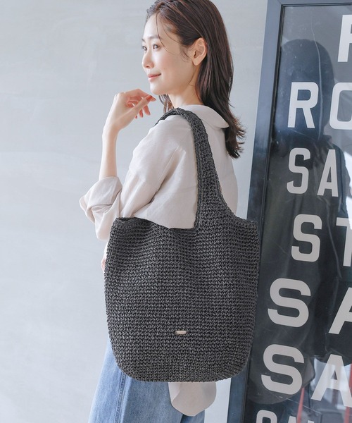 GLOBAL WORK（グローバルワーク）の「雑材ペーパーショルダー/109228（ショルダーバッグ・レディース・カーキ/ベージュ/ブラック・ONE SIZE）」の6枚目の写真