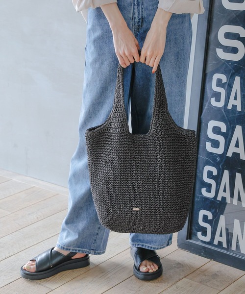 GLOBAL WORK（グローバルワーク）の「雑材ペーパーショルダー/109228（ショルダーバッグ・レディース・カーキ/ベージュ/ブラック・ONE SIZE）」の8枚目の写真