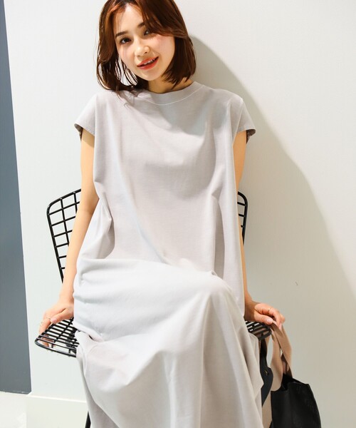 B:MING by BEAMS(ビーミングバイビームス)の「B:MING by BEAMS / ピグメント ノースリーブ ワンピース(ワンピース・レディース・ライトグレー/ネイビー/ブラック系その他4・SMALL/MEDIUM)」の3枚目の写真