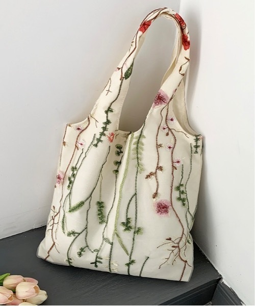 Burner（バーナー）の「【OKUOKU　0909】デザイン　トートバッグ　 oku-bag-681813207432-15（トートバッグ・レディース・ホワイト系その他/ホワイト系その他3/ブラック系その他/ダークブラック/ホワイト系その他2/アイボリー/ブラック・FREE）」の2枚目の写真