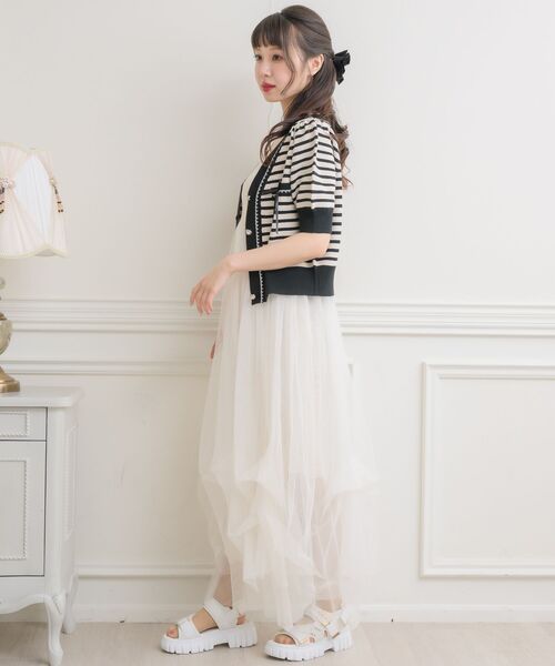 ems excite（エムズエキサイト）の「チュールベアOP（ワンピース・レディース・ナチュラル/ブルー/ライトベージュ/ブラック・FREE）」の7枚目の写真