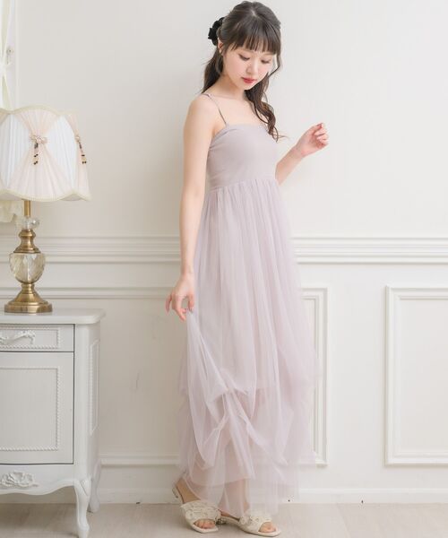 ems excite（エムズエキサイト）の「チュールベアOP（ワンピース・レディース・ナチュラル/ブルー/ライトベージュ/ブラック・FREE）」の22枚目の写真