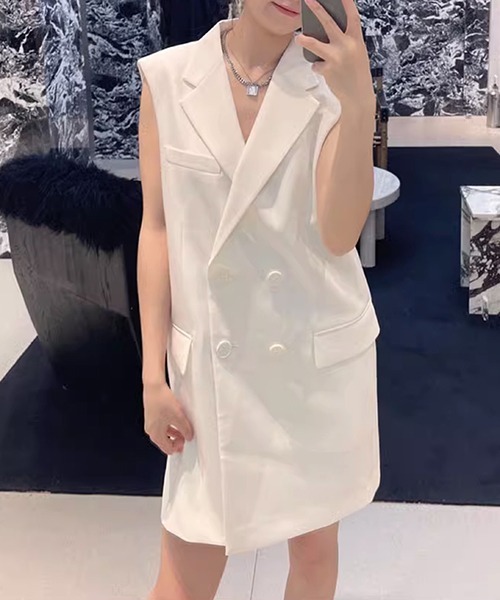 gossip!ロサンゼルス(ゴシップロサンゼルス)の「バック オープンリボンミドル丈ニワンピース(ワンピース・レディース・ブラック/オフホワイト・FREE)」の14枚目の写真