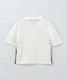 6（ロク）の「＜6(ROKU)＞メッシュ ライン ニット シャツ