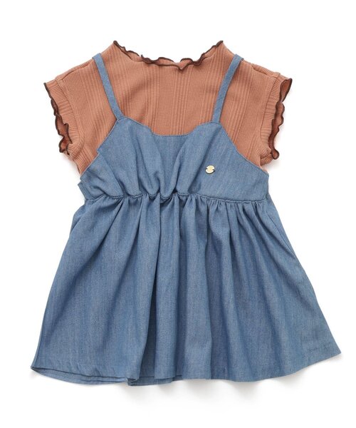 BREEZE(ブリーズ)の「着せこみ風チュニック(チュニック・キッズ・ブルー/グレー・120/90/100/110/80/130/140)」の1枚目の写真