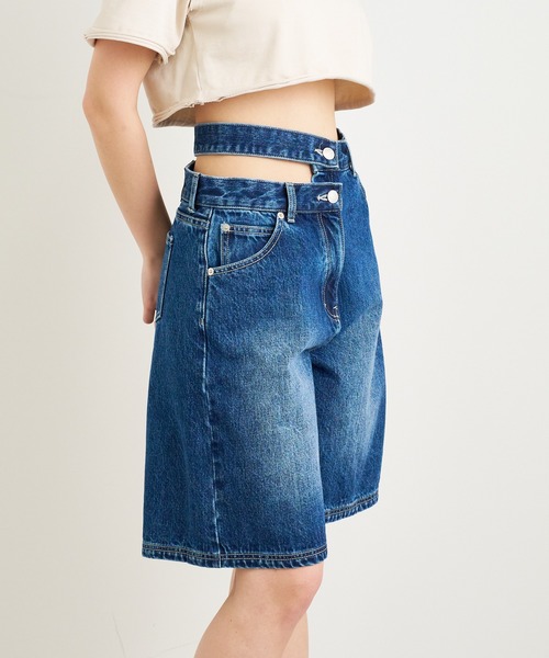 ANNA SUI NYC（アナ スイ エヌ ワイ シー）の「ANNA SUI NYC ウエストスラッシュ ハーフデニムパンツ（デニムパンツ・レディース・ライトブルー/ブルー・S/M）」の22枚目の写真