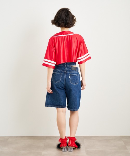 【セール】ANNA SUI NYC ウエストスラッシュ ハーフデニムパンツ（デニムパンツ）｜ANNA SUI NYC（アナ スイ エヌ ワイ シー）