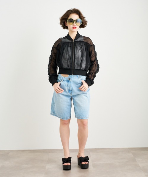 ANNA SUI NYC（アナ スイ エヌ ワイ シー）の「ANNA SUI NYC ウエストスラッシュ ハーフデニムパンツ（デニムパンツ・レディース・ライトブルー/ブルー・S/M）」の9枚目の写真