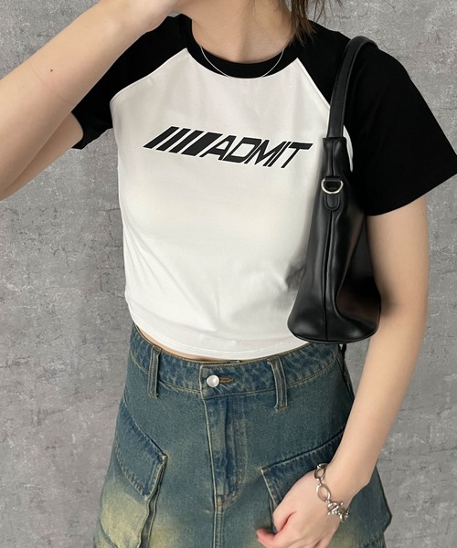 dispark（ディスパーク）の「DISPARK/パイピングラグランT（Tシャツ/カットソー・レディース・ブラック/ブラウン/ネイビー/ブラック系その他・FREE）」の9枚目の写真