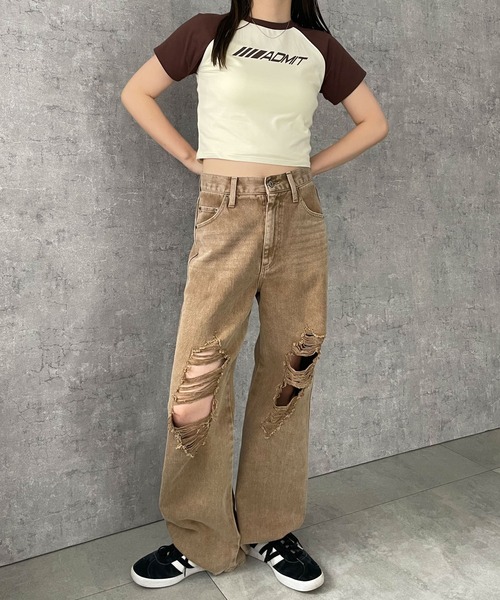 dispark（ディスパーク）の「DISPARK/パイピングラグランT（Tシャツ/カットソー・レディース・ブラック/ブラウン/ネイビー/ブラック系その他・FREE）」の13枚目の写真