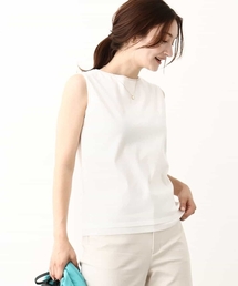 MK MICHEL KLEIN | シルケットフライス ノースリーブカットソー/洗える(Tシャツ/カットソー)