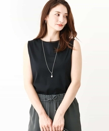 MK MICHEL KLEIN | シルケットフライス ノースリーブカットソー/洗える(Tシャツ/カットソー)