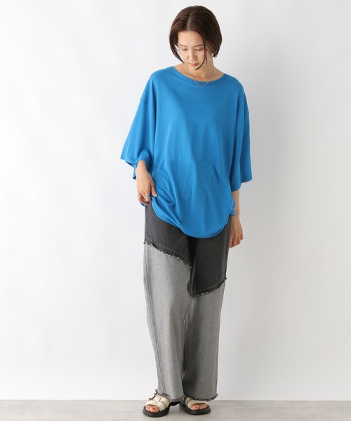 LEPSIM(レプシィム)の「梨地配色ラインチュニック 114442(Tシャツ/カットソー・レディース・ブルー/ブラック/オフホワイト・FREE)」の21枚目の写真