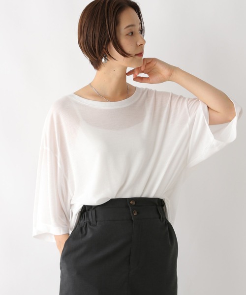 LEPSIM(レプシィム)の「梨地配色ラインチュニック 114442(Tシャツ/カットソー・レディース・ブルー/ブラック/オフホワイト・FREE)」の10枚目の写真