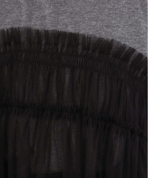 tiptop(ティップトップ)の「チュールドッキングTシャツ(Tシャツ/カットソー・レディース・ブラック/オフホワイト/チャコールグレー・FREE)」の11枚目の写真