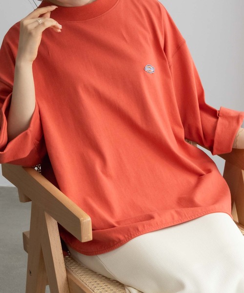 Dickies(ディッキーズ)の「Dickies ディッキーズ ワンポイント刺繍ロールアップTシャツ(Tシャツ/カットソー・レディース・アイボリー/ブラック/オレンジ/グリーン・フリー)」の18枚目の写真