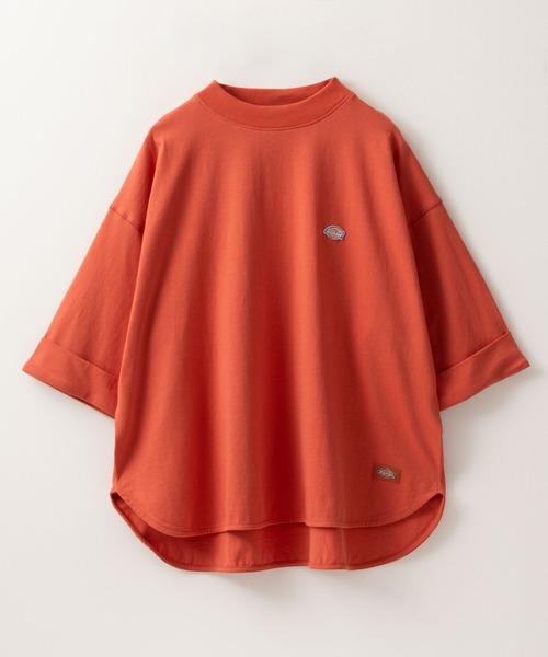 Dickies(ディッキーズ)の「Dickies ディッキーズ ワンポイント刺繍ロールアップTシャツ(Tシャツ/カットソー・レディース・アイボリー/ブラック/オレンジ/グリーン・フリー)」の8枚目の写真