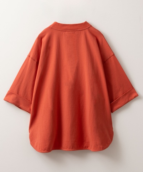 Dickies(ディッキーズ)の「Dickies ディッキーズ ワンポイント刺繍ロールアップTシャツ(Tシャツ/カットソー・レディース・アイボリー/ブラック/オレンジ/グリーン・フリー)」の9枚目の写真