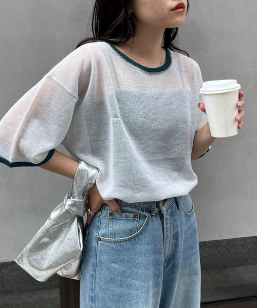 セール】ラメシアーリンガーニット（Tシャツ/カットソー