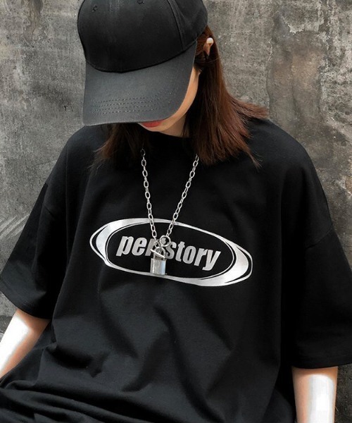 SHEENA(シーナ)の「pertstoryロゴTシャツ(Tシャツ/カットソー・レディース・ブラック/ブルー系その他/ホワイト/エメラルド・M)」の7枚目の写真
