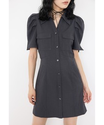 美品！SLY グレー ポロシャツスタイル ワンピース SLY | OPEN SHOULDER CUT ショートワンピース (ワンピース(ミニ