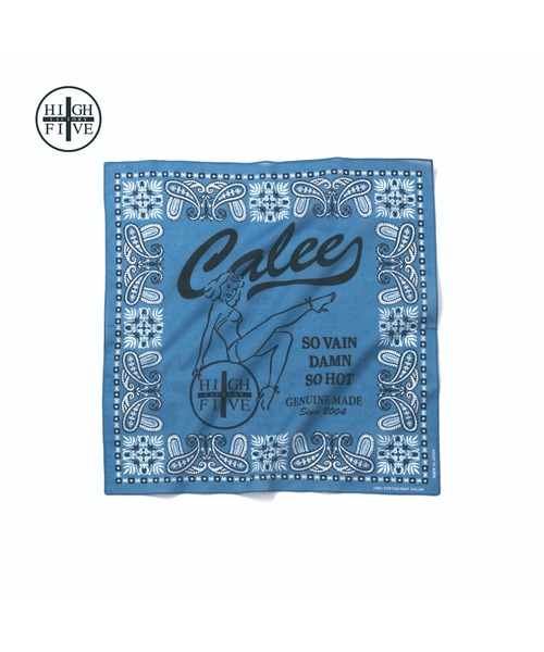 CALEE（キャリー）の「×HIGH FIVE CAL RETRO GIRL BANDANNA（バンダナ/スカーフ・メンズ・ブルー/グレー/サーモンピンク・FREE）」の5枚目の写真