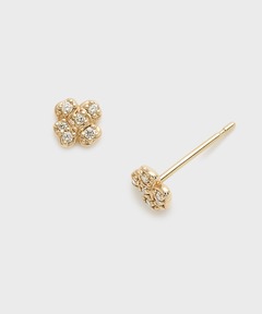 【anq.】K10 ペアシェイプ　ダイヤモンドパヴェピアス　アンク anq.」K10 ペアシェイプ ダイヤモンドパヴェピアス（ピアス（両
