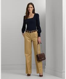 【Ralph Lauren】ベルト付きリブニットパフスリーブドレス フローラル ジョーゼット パフスリーブ ドレス