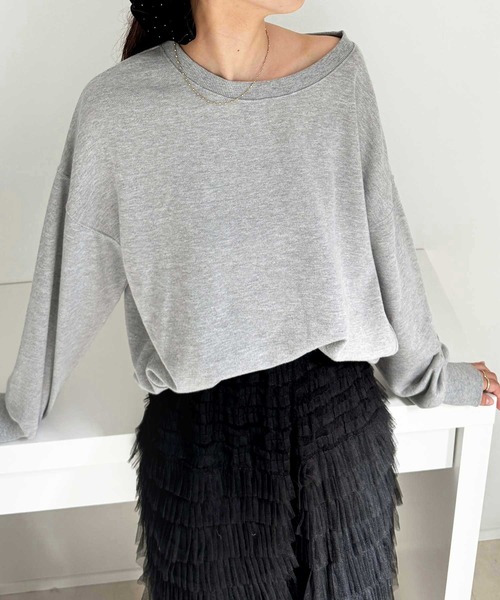 GeeRA（ジーラ）の「着回し自在！柔らか裏毛スウェット（スウェット・レディース・ブラック/アイボリー/杢グレー・MEDIUM/LARGE）」の3枚目の写真