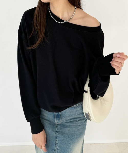 GeeRA（ジーラ）の「着回し自在！柔らか裏毛スウェット（スウェット・レディース・ブラック/アイボリー/杢グレー・MEDIUM/LARGE）」の2枚目の写真