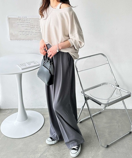 GeeRA（ジーラ）の「着回し自在！柔らか裏毛スウェット（スウェット・レディース・ブラック/アイボリー/杢グレー・MEDIUM/LARGE）」の14枚目の写真