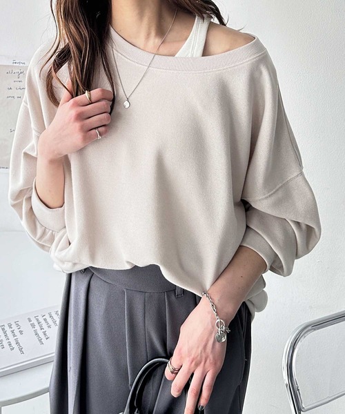 GeeRA（ジーラ）の「着回し自在！柔らか裏毛スウェット（スウェット・レディース・ブラック/アイボリー/杢グレー・MEDIUM/LARGE）」の5枚目の写真