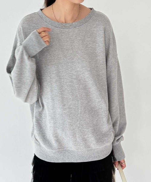 GeeRA（ジーラ）の「着回し自在！柔らか裏毛スウェット（スウェット・レディース・ブラック/アイボリー/杢グレー・MEDIUM/LARGE）」の6枚目の写真