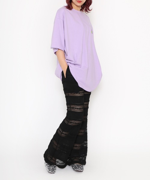 PUNYUS（プニュズ）の「レースフリルフレアパンツ（その他パンツ・レディース・ブラック/アイボリー/サックスブルー・2/1/4/3）」の5枚目の写真