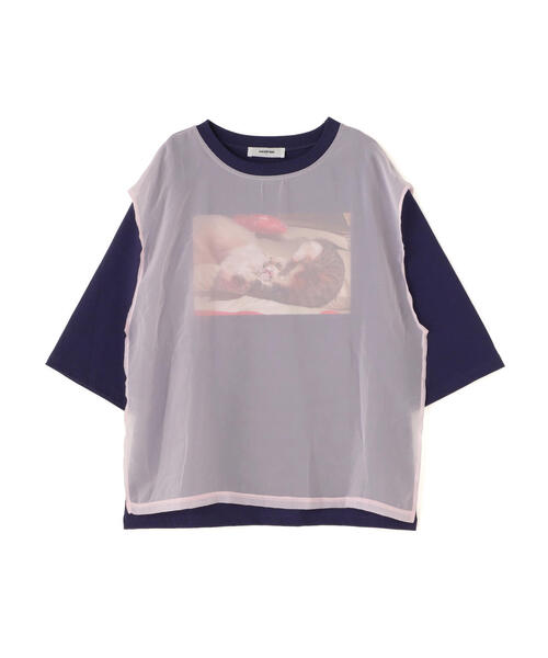 L.H.P（エルエイチピー）の「neuron/ニュウロン/レイヤードかまたくん＆ゴンザレスＴシャツ（Tシャツ/カットソー・レディース・ネイビー/ピンク・F）」の15枚目の写真